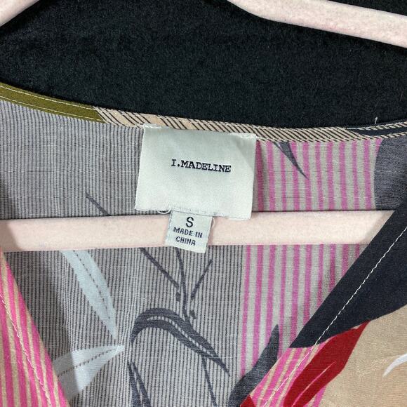 I. Madeline Womens Dress Multicolored Floral V Neck Flowy Short Sleeve Small - Picture 4 of 10